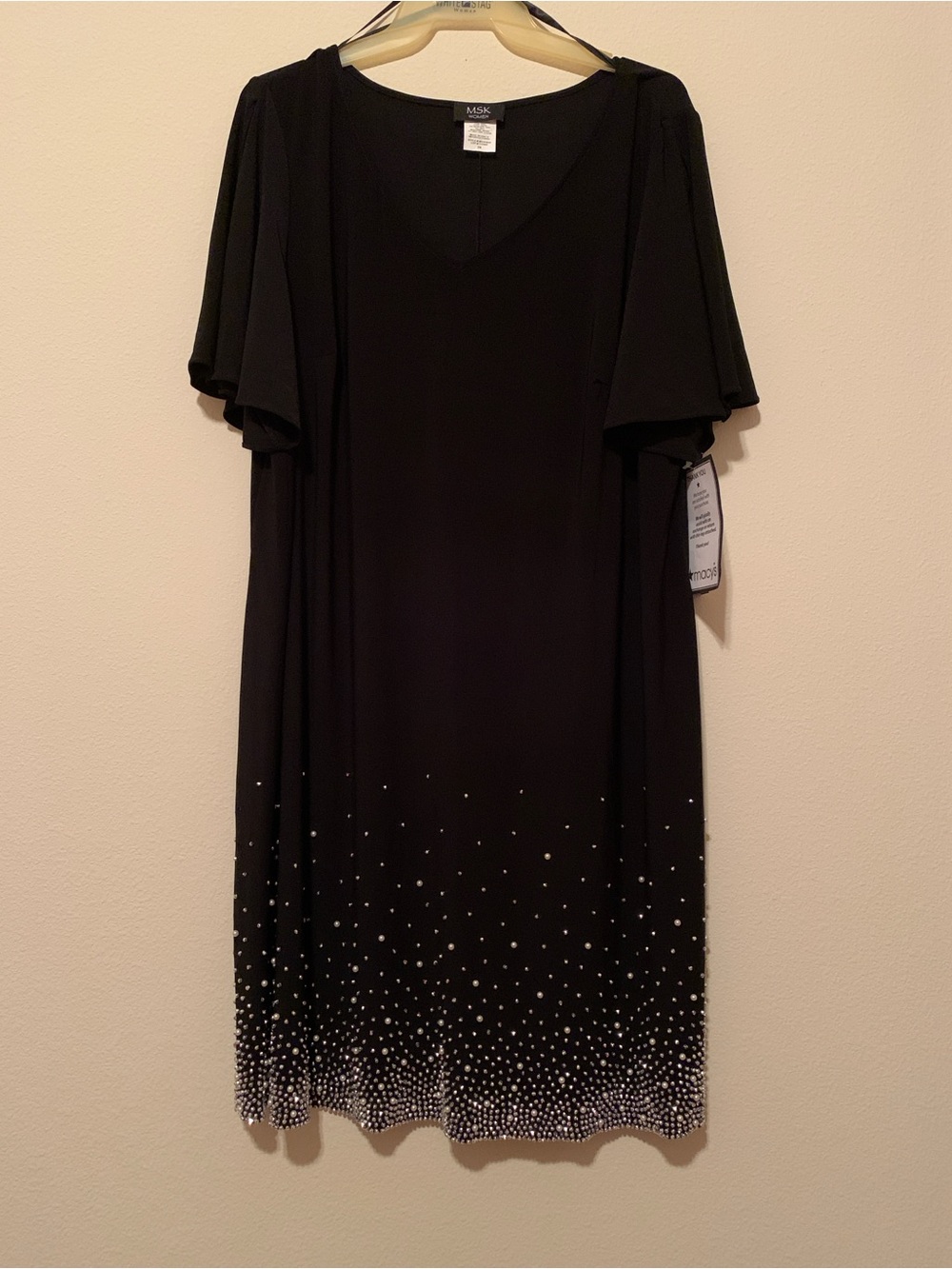 V-Neck Midi Black Dress 2X (Macy's.com)